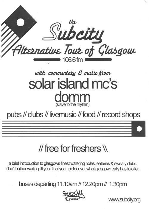Freshers &#x27;Alternative Tour of Glasgow&#x27; Poster