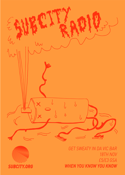 sweat - Subcity Radio at The Vic Bar poster 2
